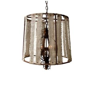 9300A Lamp Shade Olivia - Small w/Burlap/Jute - Image 1