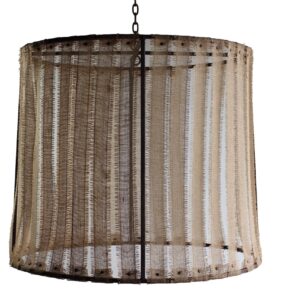 9301A Lamp Shade Olivia - Large w/Burlap/Jute - Image 1