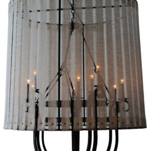 9301A Lamp Shade Olivia - Large w/Burlap/Jute - Image 6