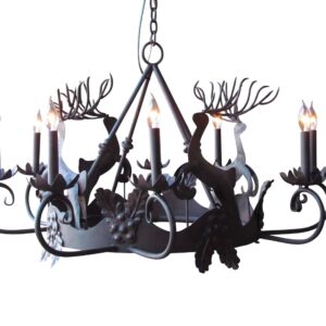 3056C COUNTRY DEER CHANDELIER- MEDIUM - Image 1